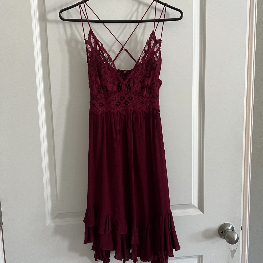 Free People Adella Slip Dress - Wine - Size XS